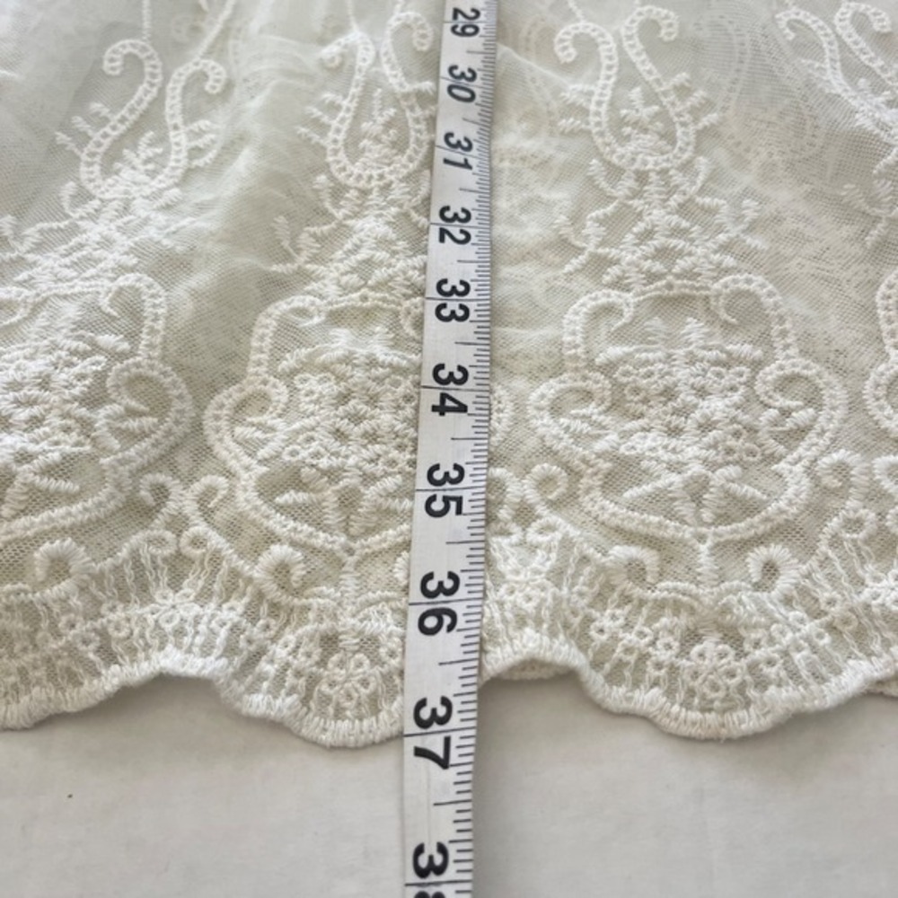 Womens Sheer Embroidered Cover Up Medium Romantic Fairy Cottage Lace Duster Boho - Picture 5 of 6